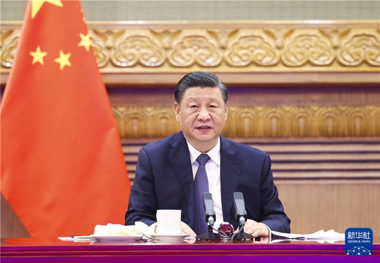 3月18日晚，国家主席习近平在北京应约同美国总统拜登视频通话。新华社记者 黄敬文 摄