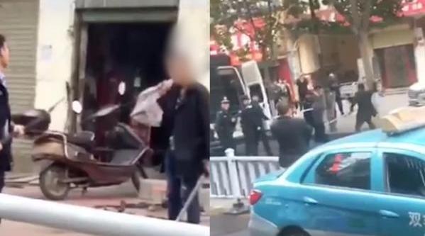 河南男子持长剑追砍警察被击毙：起因系当街磨刀拒不配合民警调查
