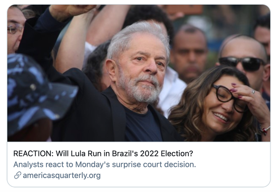 回应：卢拉会参加巴西的2022年大选吗？/《美季周刊》报道截图