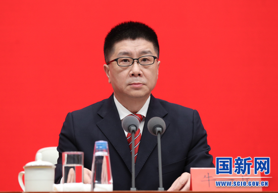  中央网信办（国家网信办）副主任、新闻发言人牛一兵（徐想 摄）