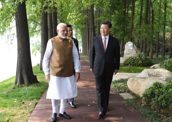 2018年4月27日和28日，国家主席习近平在武汉东湖宾馆同印度总理莫迪举行非正式会晤。