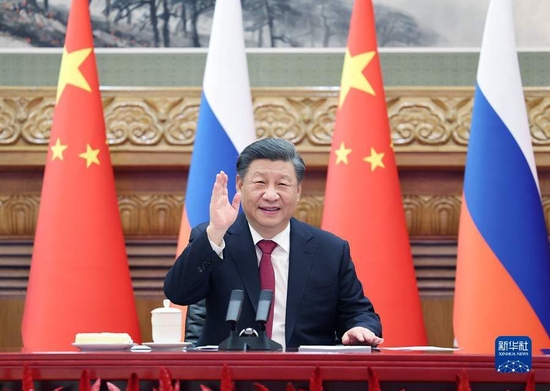 12月30日下午，国家主席习近平在北京同俄罗斯总统普京举行视频会晤。新华社记者 姚大伟 摄
