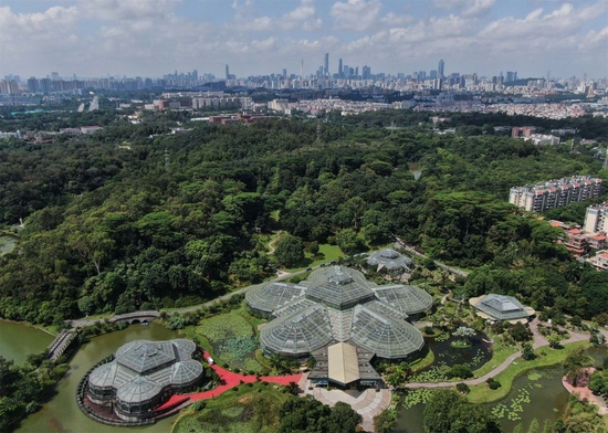 这是2022年7月11日拍摄的华南国家植物园（无人机照片）。新华社记者 邓华 摄