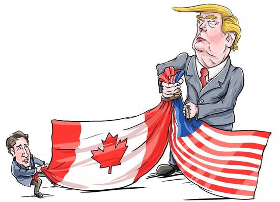  ▲漫画：加拿大开始慌了（视觉中国）