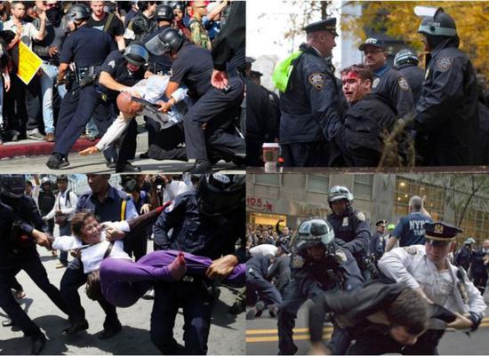  图：美国“占领华尔街”运动时，近8000人在全美各地被逮捕。