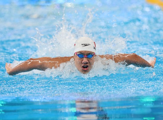 中国游泳公开赛男子1500自由泳快组决赛：张展硕14分51秒93秒夺金