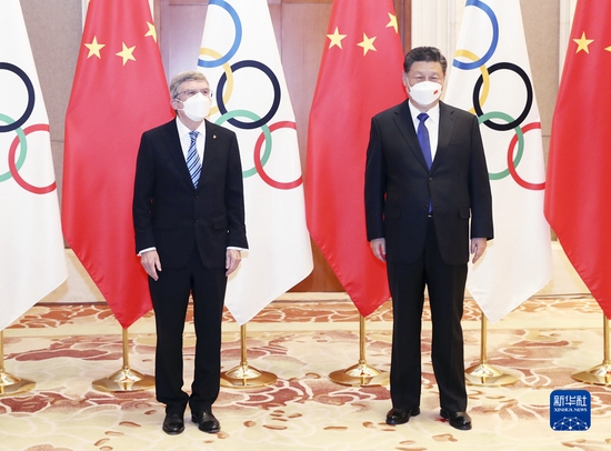 1月25日，国家主席习近平在北京钓鱼台国宾馆会见国际奥委会主席巴赫。新华社记者 姚大伟 摄