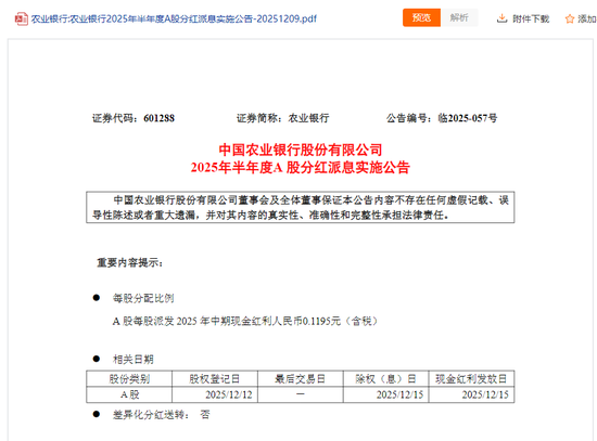 2000亿“红包雨”即将来袭，国有大行今年中期分红提前近一个月落地，分红率持平去年
