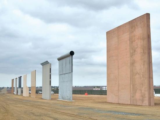 特朗普公布的边境墙样式