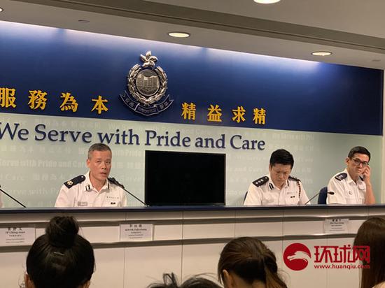 港岛总区指挥官郭柏聪说明对8月31日游行发出反对通知书的原因/摄影 陈青青