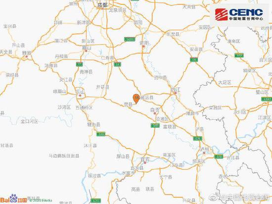 中新网|四川自贡市荣县发生3.2级地震 震源深度8千米