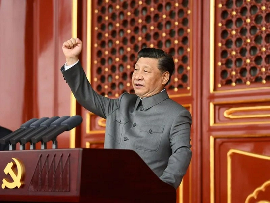 2021年7月1日，庆祝中国共产党成立100周年大会在北京天安门广场隆重举行。习近平发表重要讲话。新华社记者  谢环驰摄