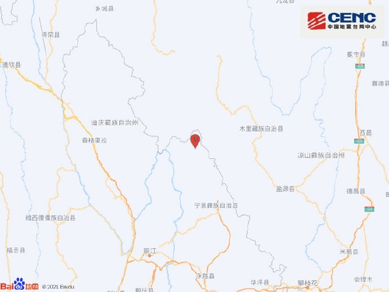 云南丽江市宁蒗县发生3.9级地震，震源深度13千米