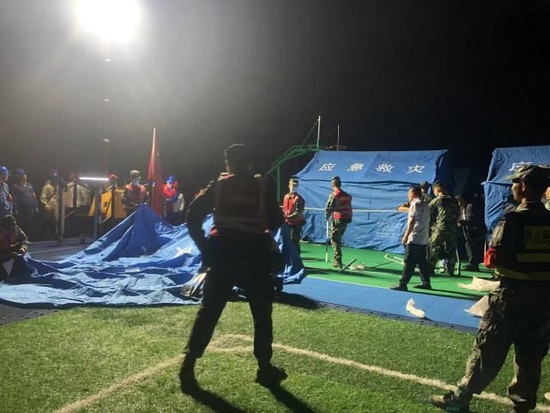 安置的救灾帐篷，受访者供图