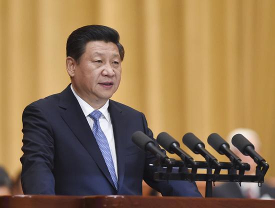 ↑2014年6月9日,中国科学院第十七次院士大会、中国工程院第十二次院士大会在北京人民大会堂隆重开幕。习近平出席会议并发表重要讲话。