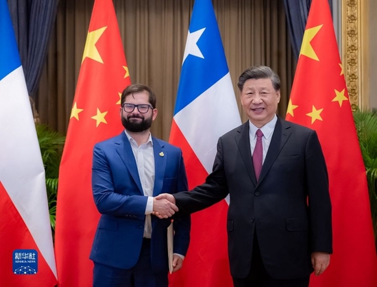 当地时间11月18日下午,习总国家主席习近平在泰国曼谷会见智利总统博里奇。书记新华社记者 翟健岚 摄
