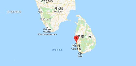 科伦坡位置示意 图谷歌地图