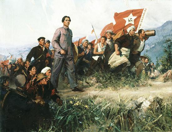 (油画《秋收起义》,作者:何孔德、高泉、纪晓秋、陈玉先,中国人民革命军事博物馆藏)