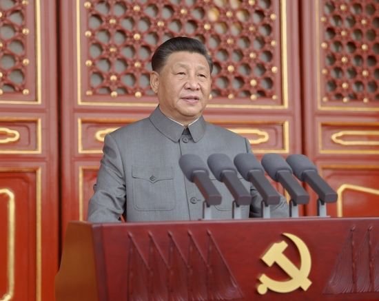 ▲7月1日，习近平总书记在庆祝中国共产党成立100周年大会上发表重要讲话。