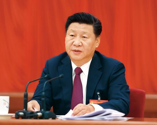 中国共产党第十八届中央委员会第六次全体会议,于2016年10月24日至27日在北京举行。中央委员会总书记习近平作重要讲话。 新华社记者 李学仁/摄