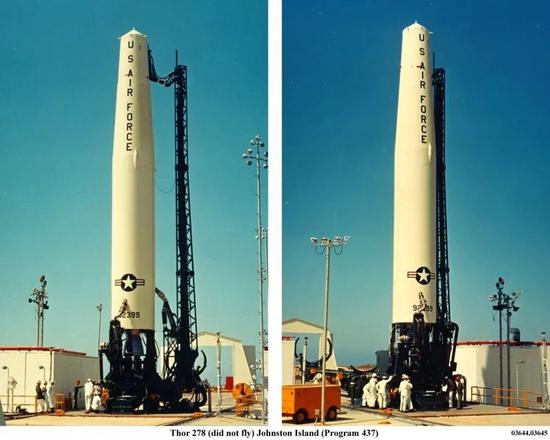  ▲美国在60年代用于反卫星试验的437工程核导弹