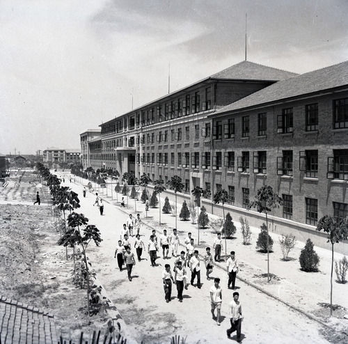 △1959年拍摄的西迁后的交通大学校园一景(资料照片)。新华社发