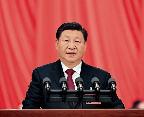 2022年10月16日，中国共产党第二十次全国代表大会在北京人民大会堂开幕。习近平代表第十九届中央委员会向大会作报告。新华社记者 饶爱民 摄
