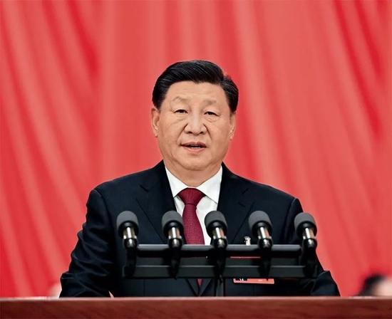 2022年10月16日,中国共产党第二十次全国代表大会在北京人民大会堂开幕。习近平代表第十九届中央委员会向大会作报告。新华社记者 饶爱民 摄