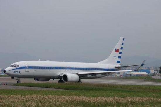 台湾行政专机“空军一号”，编号3701，波音737-800型（资料图）