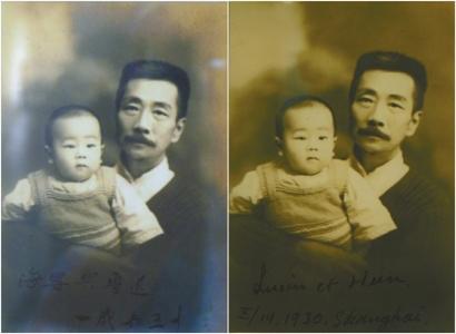 周海婴的儿子:鲁迅49岁时照片公布:怀抱儿子周海婴(图) 1930年9月25日,“海婴与鲁迅,一岁与五十”,摄于上海春阳照相馆。