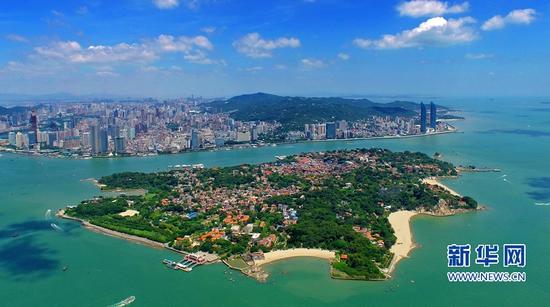 鼓浪屿航拍全景图.新华网发(思明区委宣传部供图)&nbsp