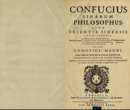 《中国哲学家孔子》（Confucius Sinarum Philosophus，巴黎，1687年）