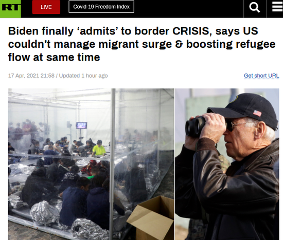 美媒：拜登承认美墨边境移民潮是一场“危机”