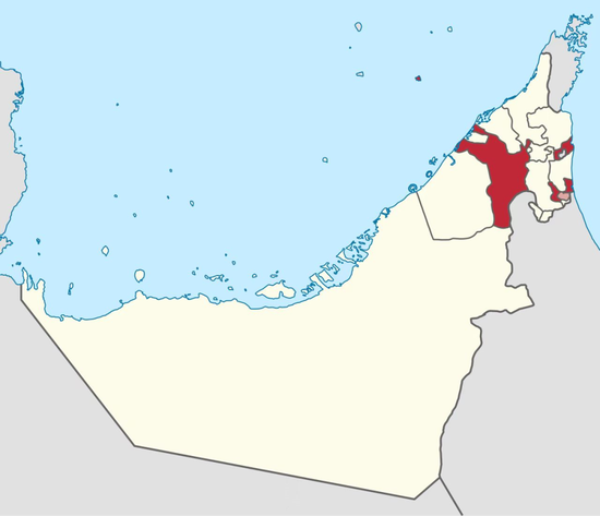 沙迦(红色)的地图