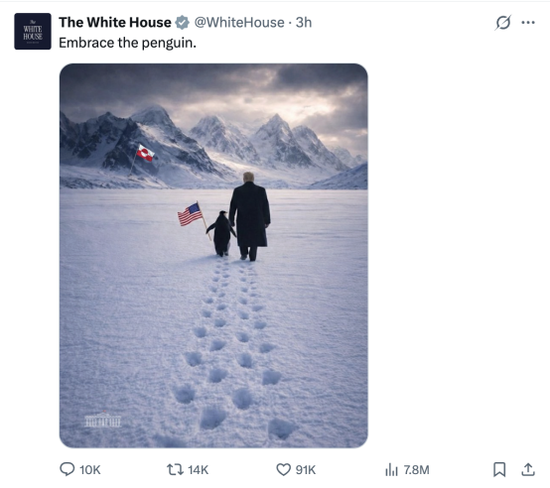 特朗普知不知道，北极没有企鹅？他为什么P这么多图且“亲自当兵”？