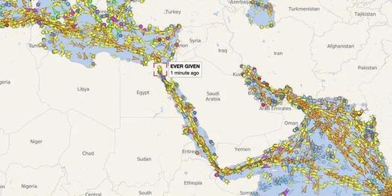 “长赐”号卡住苏伊士运河后，地中海和红海、阿拉伯海堵起来了