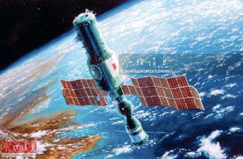 圖為藝術家筆下的└蘇聯“鉆石”(禮炮2號)軍用空間站繪圖。