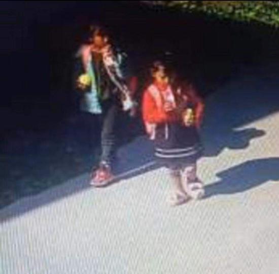 当天二人从小儿园放学后回家的视频截图。来源:公安部儿童失踪新闻危险发布平台