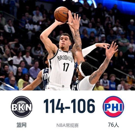 篮网力克76人 小波特28+5 恩比德27+6 乔治19分