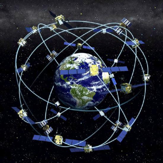 资料图片:美军GPS全球导航卫星系统星座示意图。(图片来源于网络)