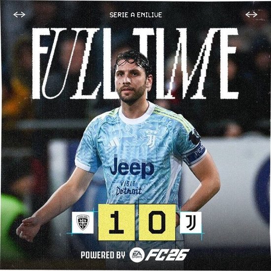 爆冷！尤文对卡利亚里10场不败遭终结，此前30战仅疫情期间有1负