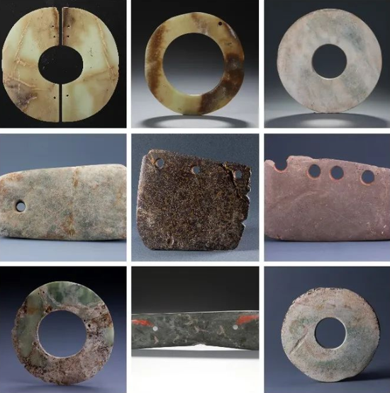 ▲发掘出土的玉石器