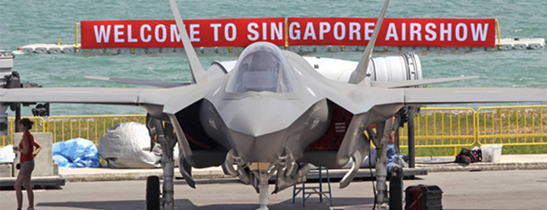 新加坡航展上展出的F-35  图自AINonline网站