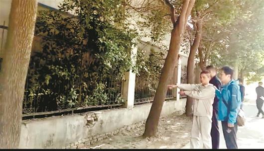 图为:指认现场