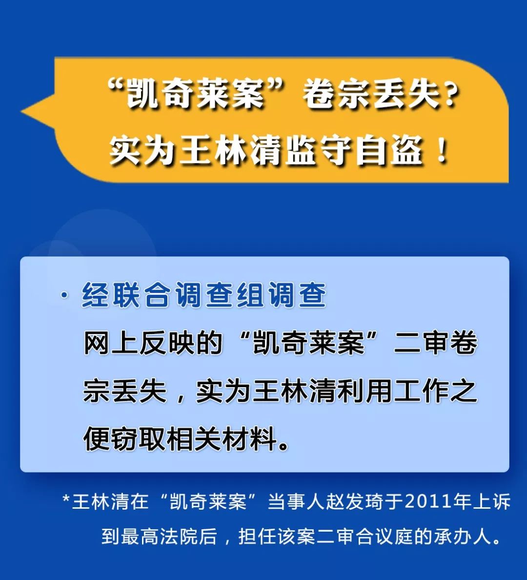 凯奇莱案卷宗丢失?实为王林清监守自盗