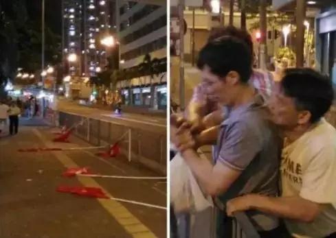  2018年时，有一香港青年当街破坏国旗，被路过老人直接制服。（图据环球网）