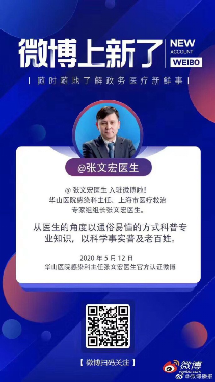 张文宏开微博，一言未发收获2万+粉丝