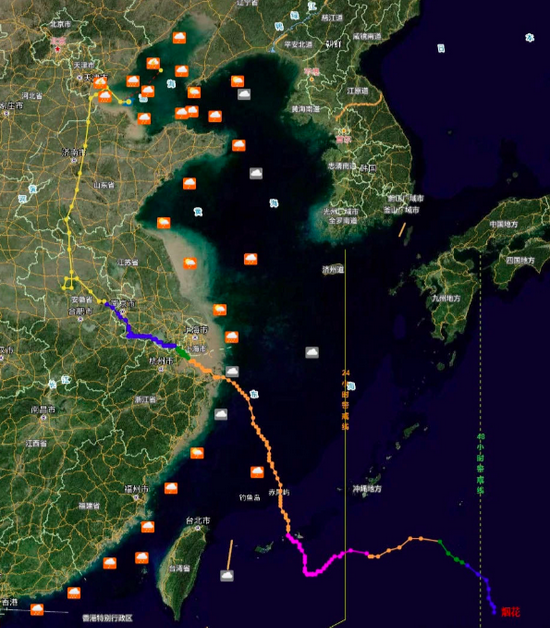 2021年第6号台风“烟花”路径图