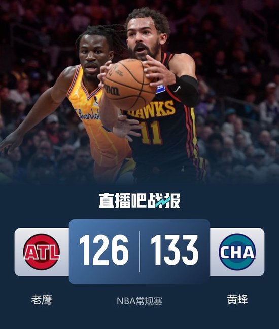 黄蜂力克老鹰拒逆转 鲍尔28+13 约翰逊43+11+9 吹杨复出8+10