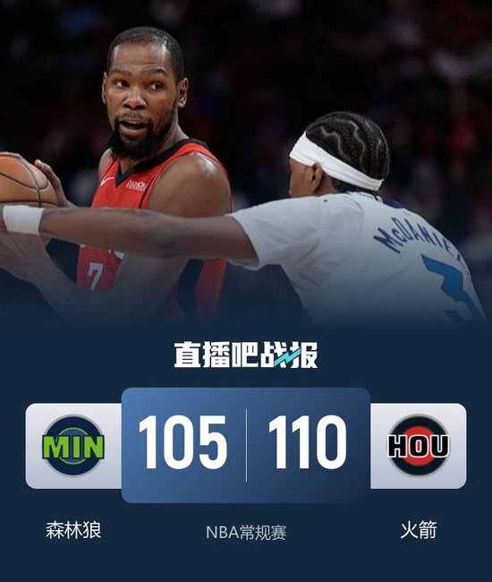 火箭苦战击退无华子森林狼 杜兰特39+7 兰德尔赛季新高39分